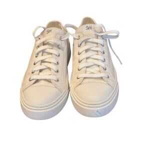 Stuart Weitzman Sammy Twill Canvas Lowtop Off White Color Sneaker Women’s Sz 6.5